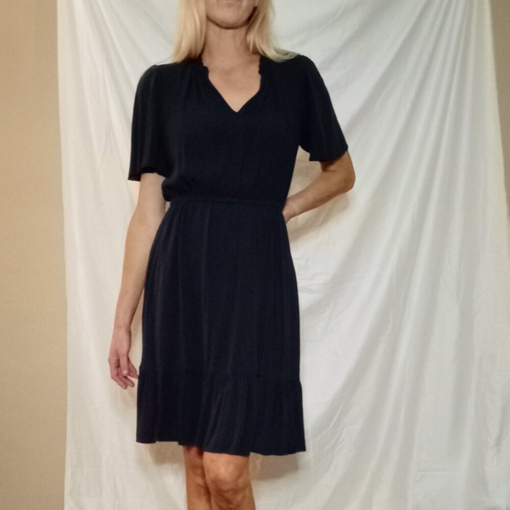 Knox Rose Dresses | Women's Medium | Navy Blue Knee Length Flutter Sleeve Dress